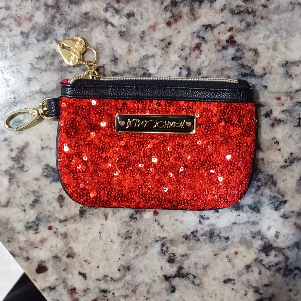 Betsey Johnson Glittering Red Sequin Pouch